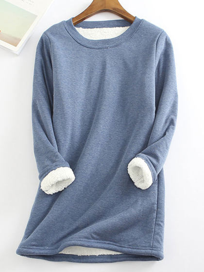 Lamb Wool Casual Long-sleeved T-shirt